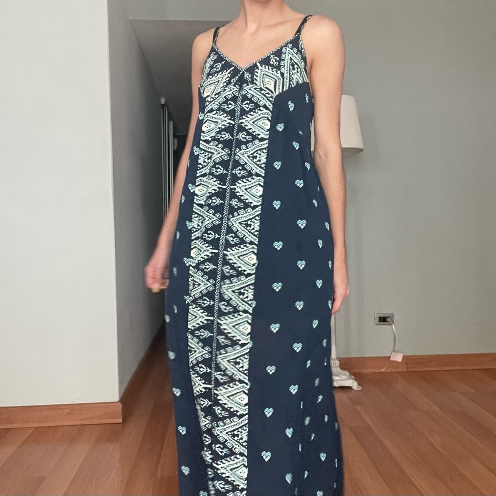 Aeropostale Vintage Geo-Navy Maxi Dress!
